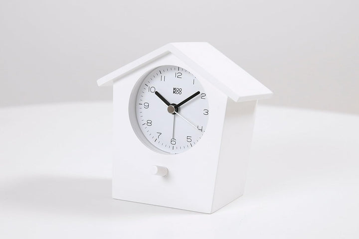 KOOKOO EarlyBird Weiss, Wecker mit Vogelmelodie (Originalaufnahme) oder Dreiklangton, Weiss