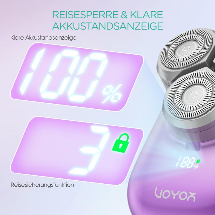 VOYOR Damenrasierer Elektrisch Epilierer Damen Rasierer Damen Intimrasierer Für Frauen Wasserdichter