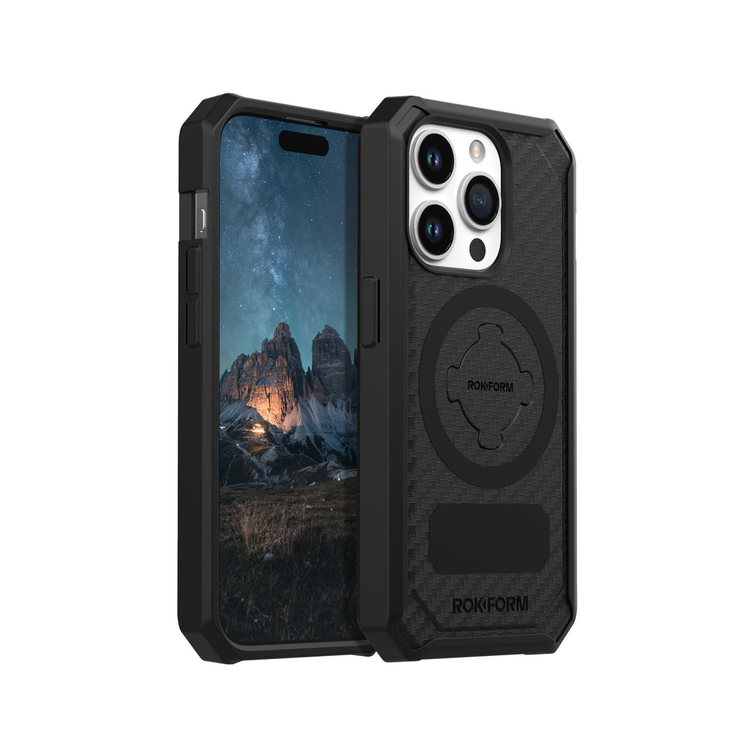 Rokform - iPhone 15 Pro Hülle, Rugged Serie, magnetisch, iPhone 15 Pro Hülle mit RokLock Drehverschl