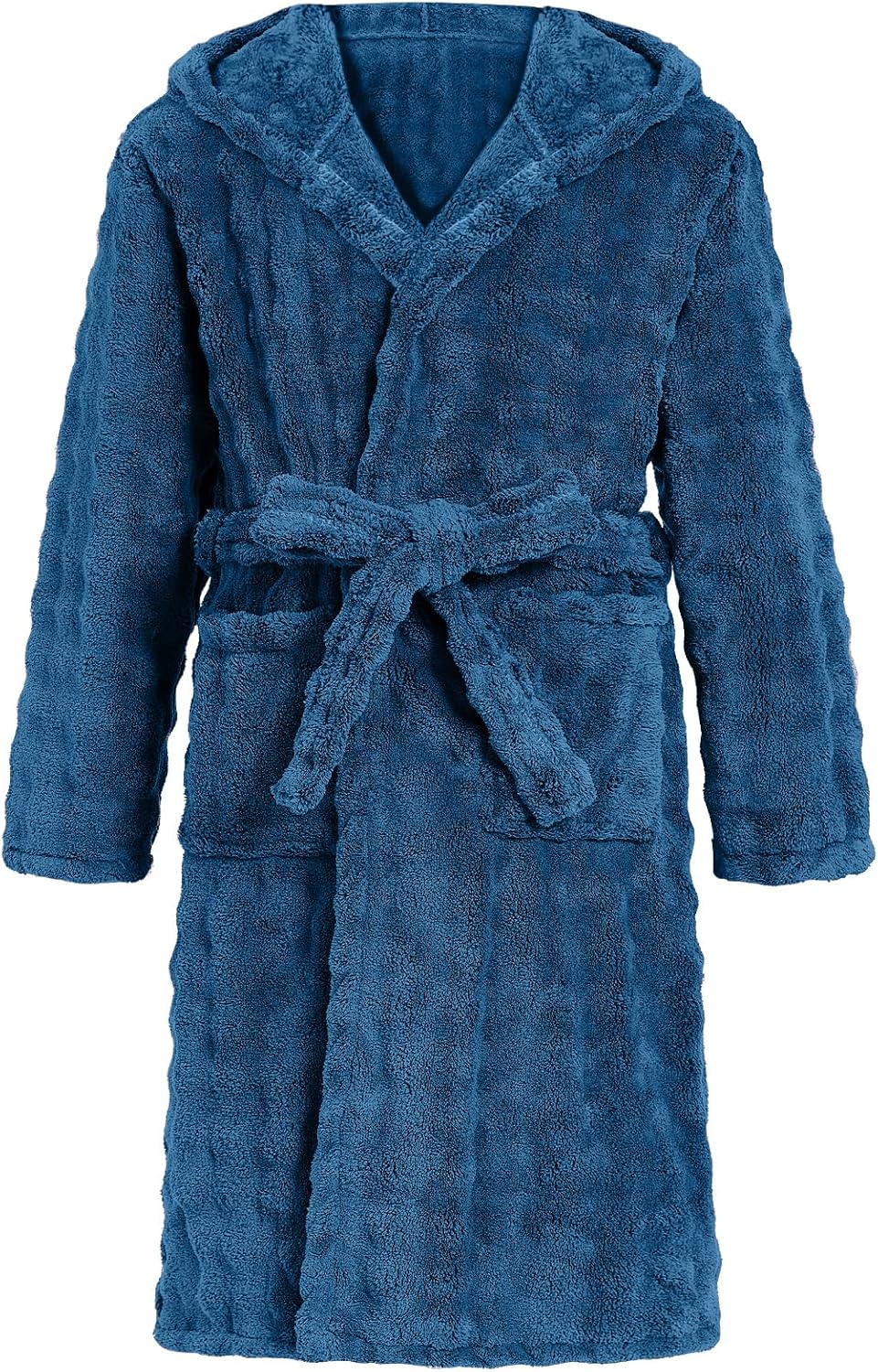 JiAmy Kinder Fleece Bademantel mit Kapuze 10-12 Jahre Marineblau, 10-12 Jahre Marineblau