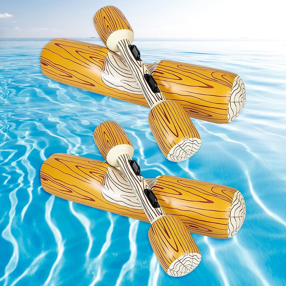 4PCS Set Aufblasbare Pool Spielzeug, Aufblasbares Schwimmendes Wasserspielzeug mit 2 aufblasbaren Ka