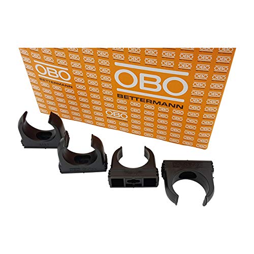 100x OBO Bettermann M32 Quick-Schellen | Klemmschelle | Rohrschelle | anreihbar | tiefschwarz | 32mm