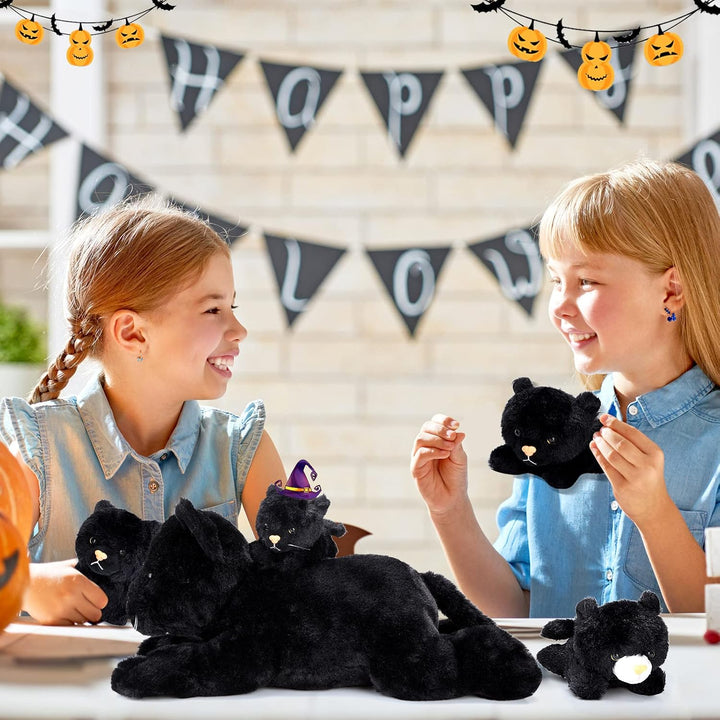 Skylety 5 Stück Plüsch Katzen Set Enthält Gross Katze Stofftier Weich Kuscheltier mit 4 Flauschig Pl