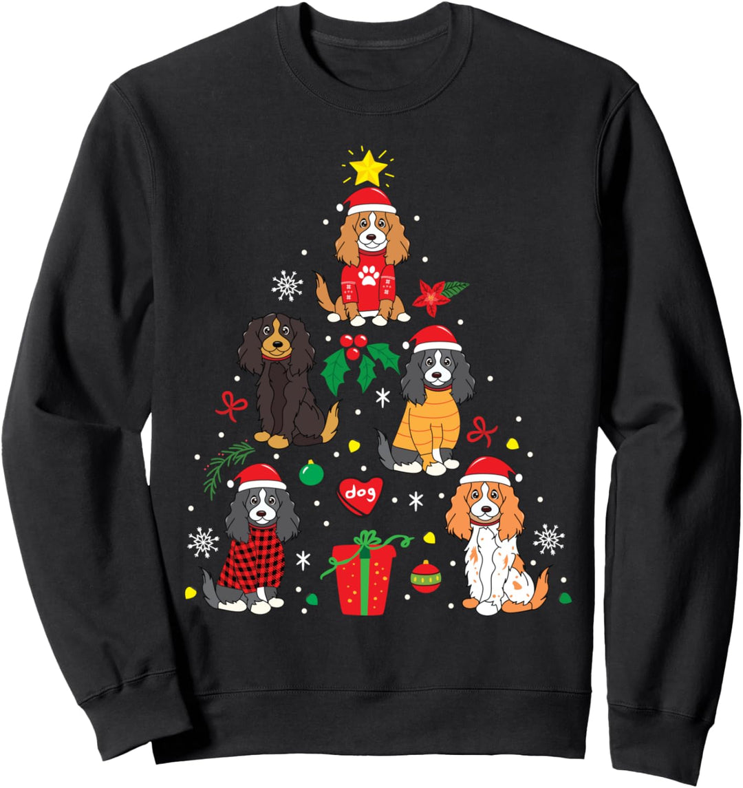 Cocker Spaniel Weihnachten Hundebaum Lustiges Geschenk Sweatshirt