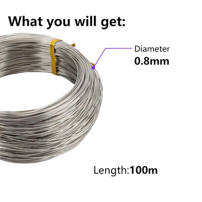 Draht Edelstahl,Edelstahldraht φ0.8mm 100M,Draht,Edelstahl Draht,Draht,Basteldraht,Draht Zum Basteln