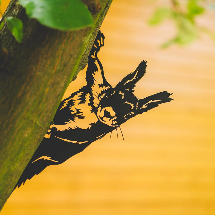 Baumstecker, Eichhörnchen in Matt Schwarz - Gartendeko für Draussen aus wetterfestem Stahl. Schöne G