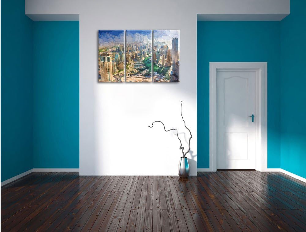 Pixxprint Dubai Hotel Burj al Arab als Leinwandbild/Grösse: 3 Teilig (120x80 cm) cm/Wandbild/Kunstdr