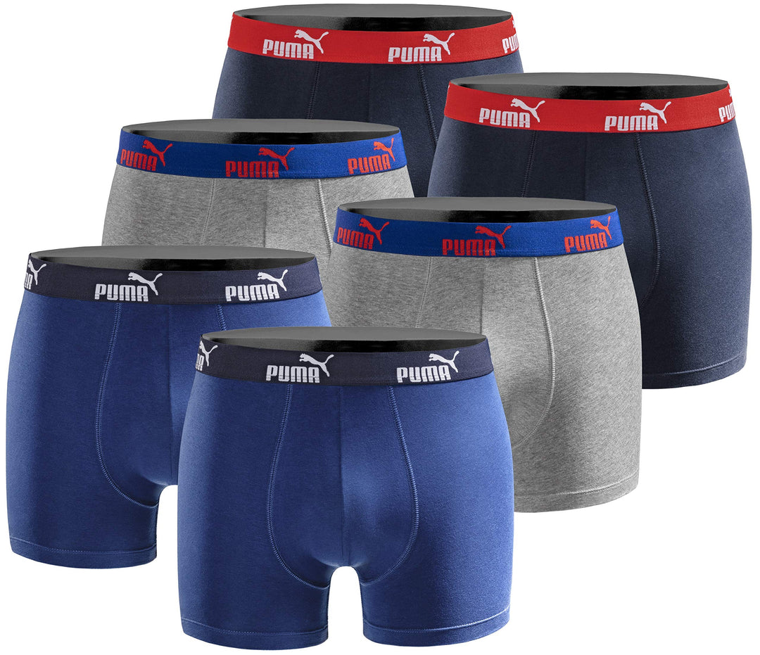 PUMA Boxershort 6er Pack Herren Basic Black Limited Edition Blue Sodalite S, Blue Sodalite S