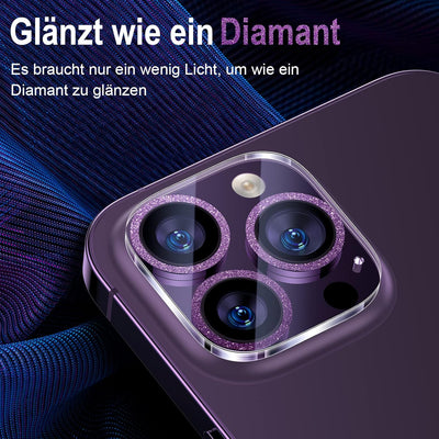 UniqueMe [3 Stück Kamera Schutz für iPhone 14 Pro/iPhone 14 Pro Max Kameraschutz [Kratzfest, Blasenf