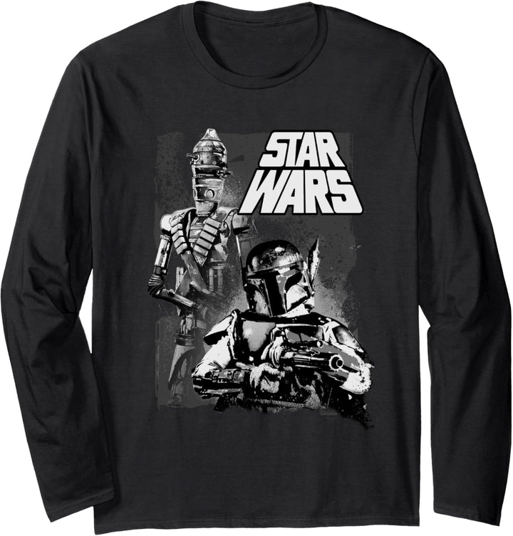 Star Wars Boba Fett Bounty Hunter Distressed Poster Langarmshirt