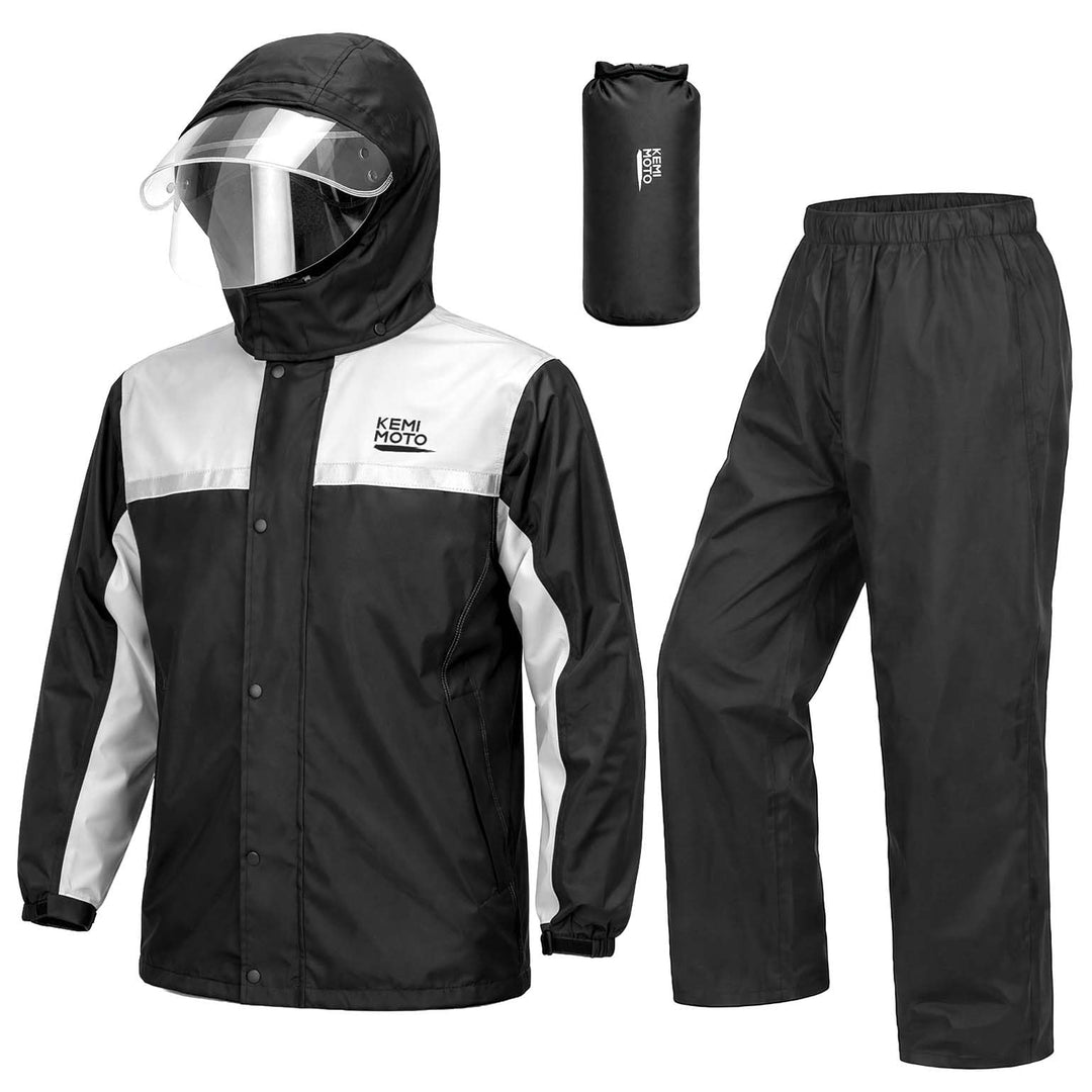 KEMIMOTO Regenanzug für Herren, Wasserdichter Regenmantel, Atmungsaktiv Regenbekleidung Regenjacke f
