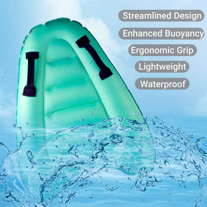 Bodyboard Aufblasbar, Tragbares Bodyboard Kinder mit Griffen, Aufblasbares Schwimmbrett, Surfboard K