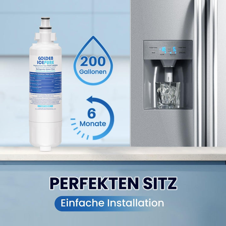 GOLDEN ICEPURE 257760 Kühlschrank-Wasserfilter, kompatibel mit Panasonic CNRAH-257760, CNRAH- 125950