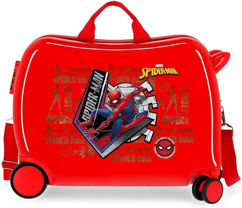 Marvel Great Power Kinderkoffer, 50 x 38 x 20 cm Kinderkoffer Rot, Kinderkoffer Rot