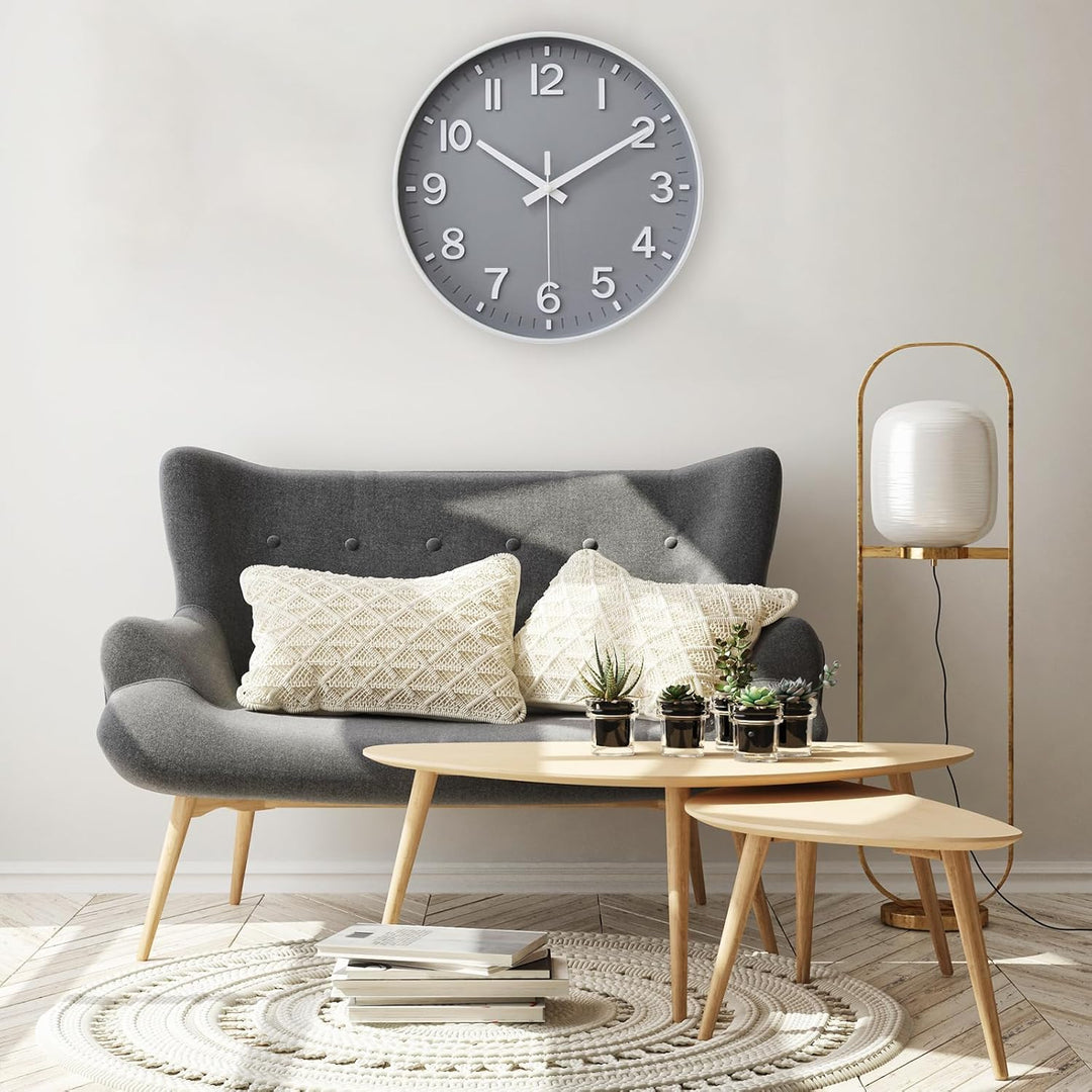 HZDHCLH Funkuhr 30 cm Grosses Ziffernblatt Wanduhr Geräuschlos,Geeignet für Schule, Zuhause, Wanddek