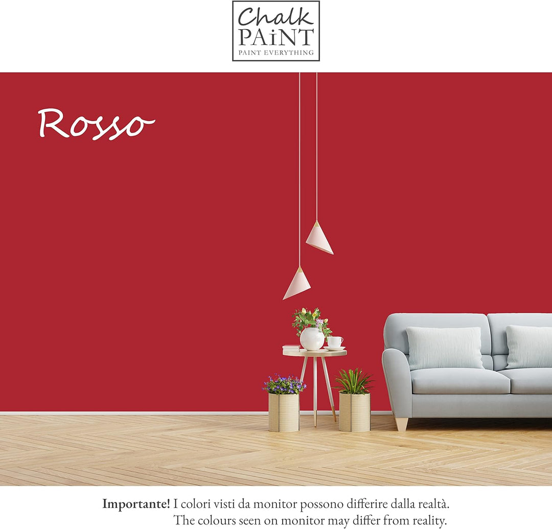 Chalk Paint Everything® Rosso Kreidefarbe Wasserbasis für Alle Oberflächen einfach zu verarbeiten oh