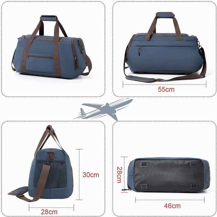 Zedelmaier Reisetasche Handgepäck 900D Sporttasche Herren Damen | Weekender Herren| Blau Schwimmtasc