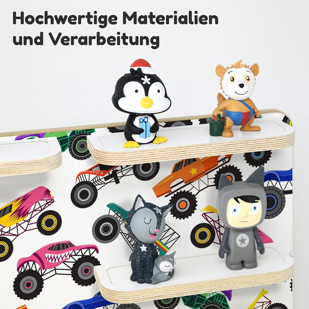 stadtecken Holzregal für Musikbox – Passend für Toniebox & ca. 35 Tonies | Perfekte Aufbewahrung für