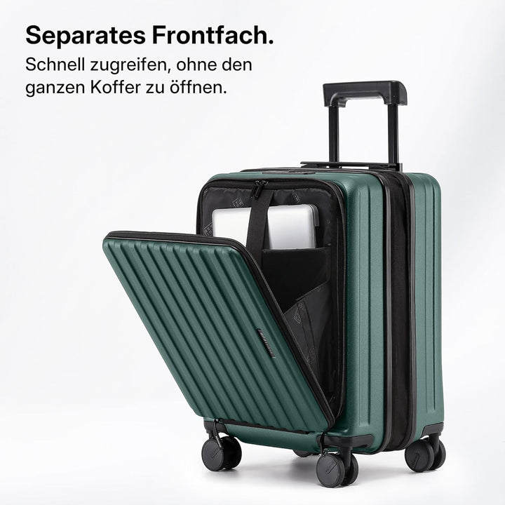 Münicase Koffer Expandierbar – Hartschalen-Trolley mit Oberseiten-Öffnung, Kompressionsgurt & Extra