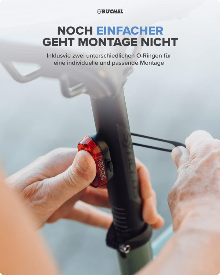 Büchel Fahrrad Rücklicht LED I Aufladbar I StVZO zugelassen I Rücklicht Fahrrad, Rücklicht Ebike, Fa