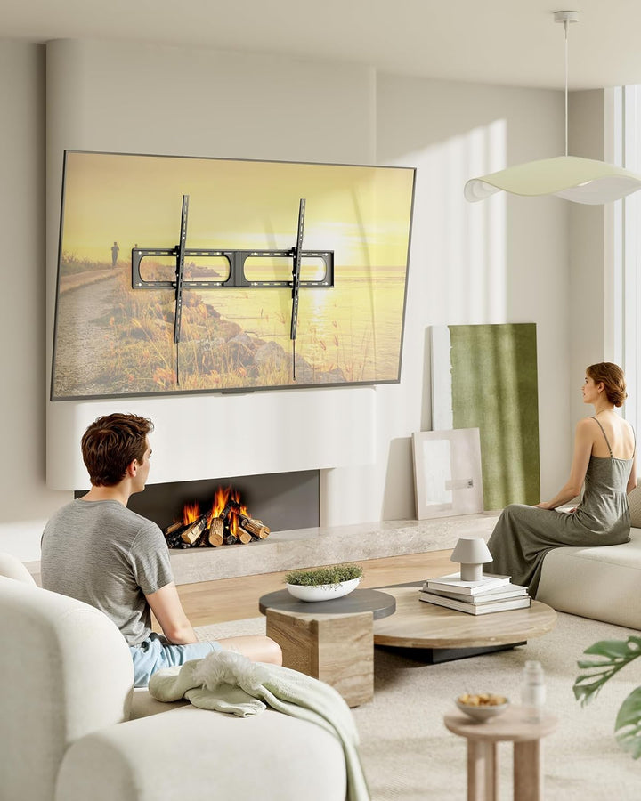 monTEK TV Wandhalterung, Neigbare TV Halterung für 37-140 Zoll Flach &amp; Curved Fernseher bis zu 136Kg