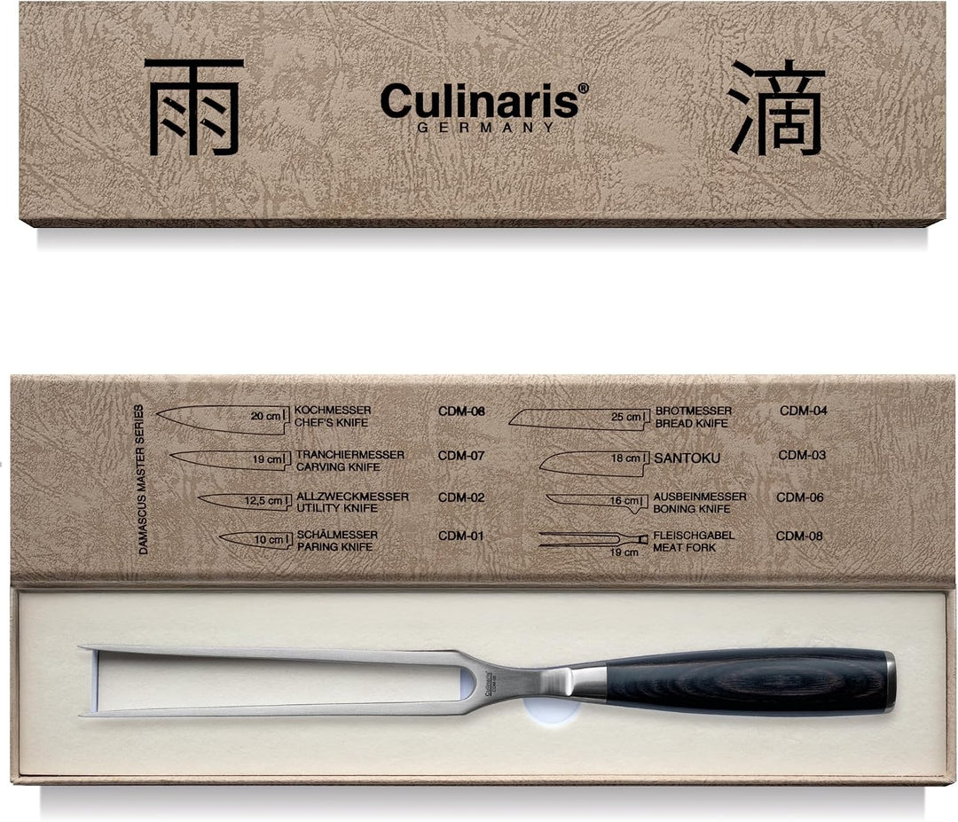 Culinaris Fleischgabel 19 cm aus Edelstahl – Robuste Tranchier- &amp; Bratengabel mit ergonomischem Pakk