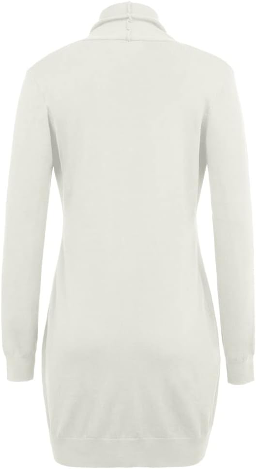 GRACE KARIN Damen Langarm Offene Strickjacke Lang Strickmantel Casual High Stretchy Cardigan mit Tas