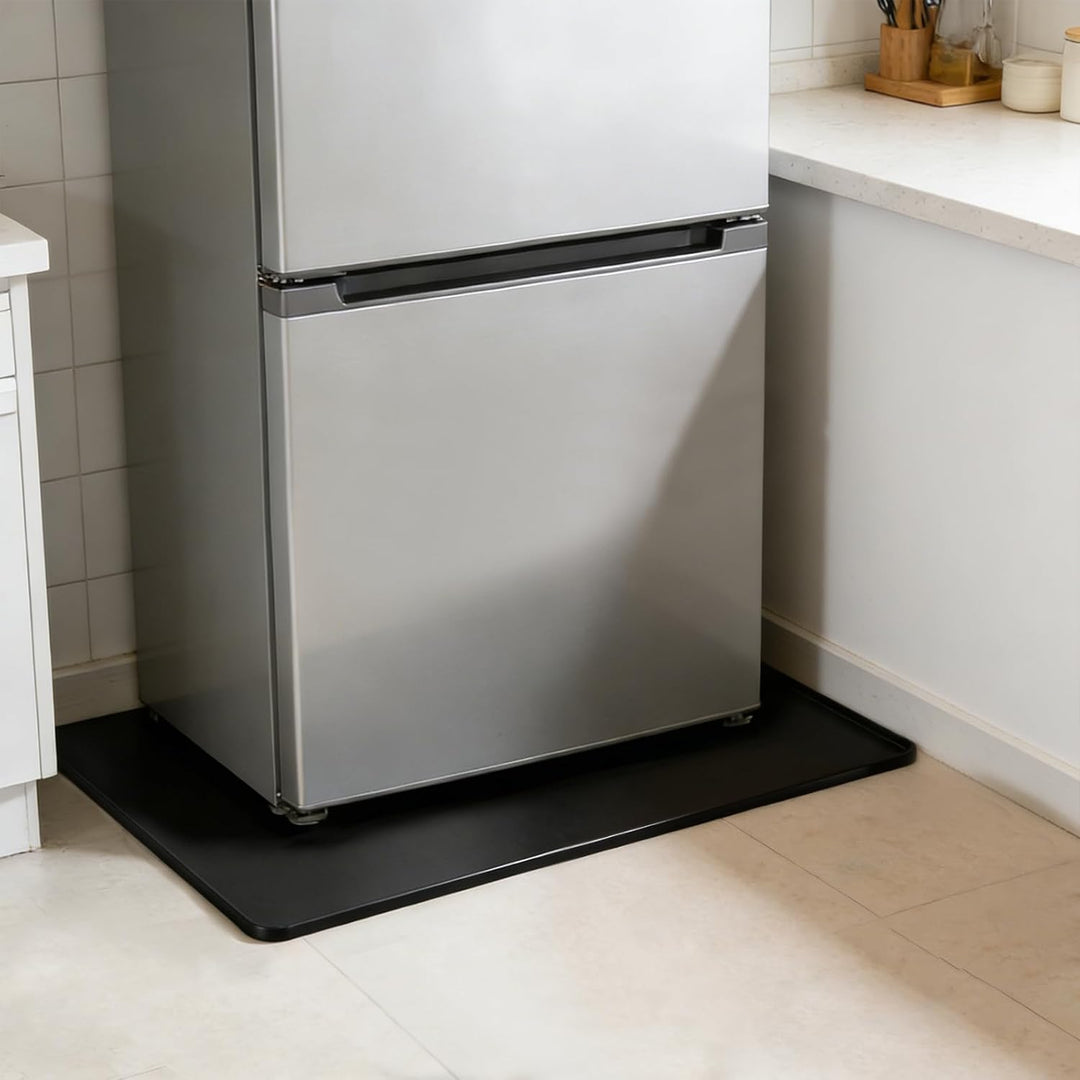 Kühlschrankmatte Silikon, 73 × 73cm KüHlschrank Matten mit ErhöHtemTropfschale Kühlschrank Bodenschu