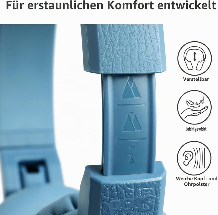 POGS-Kinderkopfhörer mit Kabel | The Elephant 2 | Faltbarer robuster Kinderkopfhörer ab 3 Jahren | L
