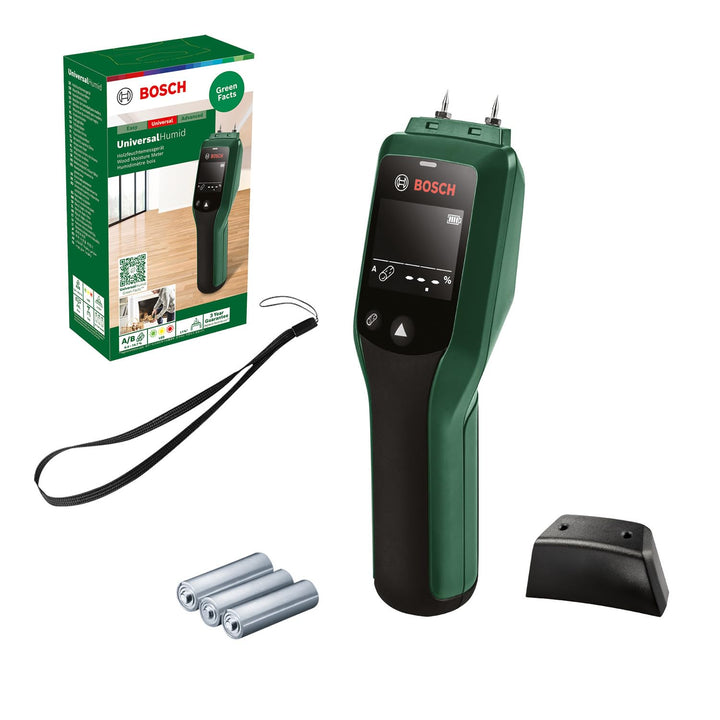 Bosch Holzfeuchtigkeitsmessgerät UniversalHumid (präzise Ergebnisse dank Holzgruppenauswahl und LED-