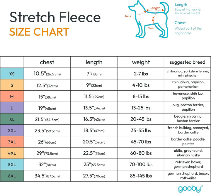 Gooby - Stretch Fleece Weste Pullover Fleece Weste Jacke Pullover für Hunde, Stahlblau, X-Large stah