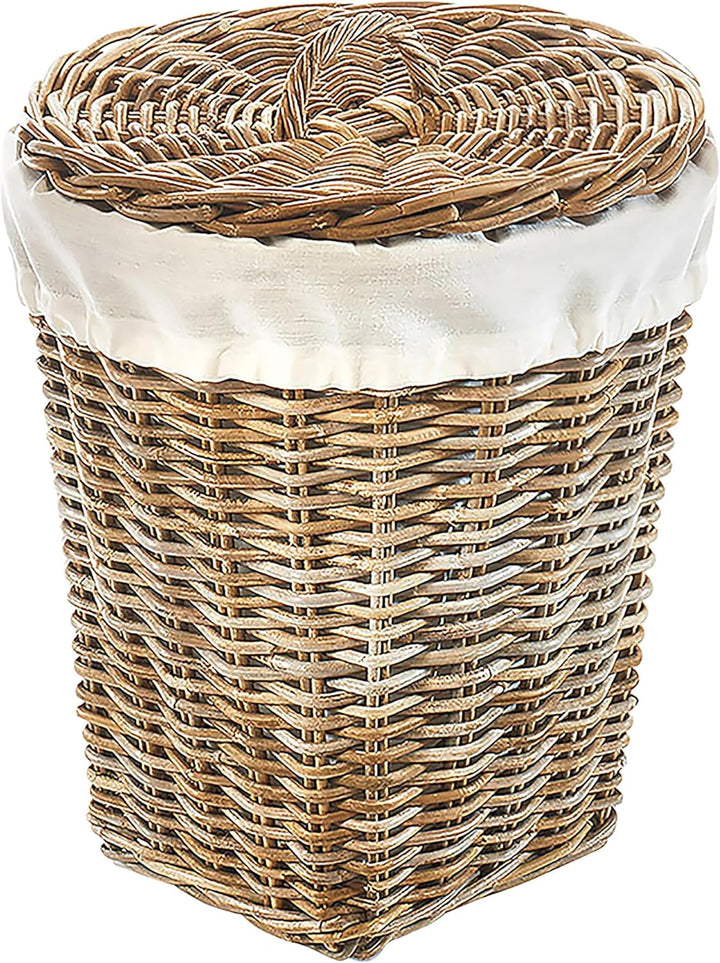 Kobolo Wäschebehälter Wäschetonne Wäschesammler KUBUS - Rattan - grau - 40x40x48 cm, 40x40x48 cm
