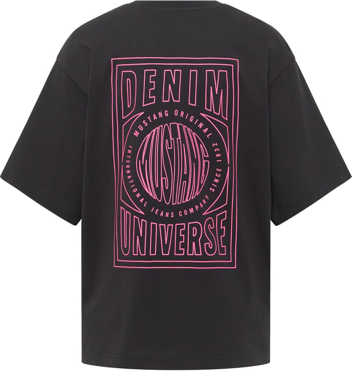 MUSTANG Damen Style Welby T-Shirt S Jet Black 4188, S Jet Black 4188