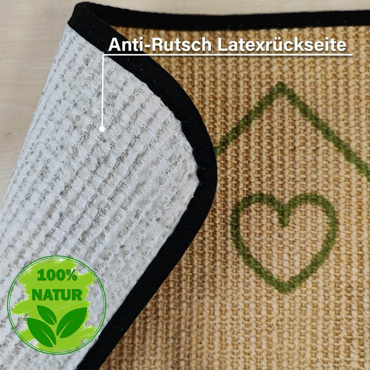 WohnDirect Eco-Sisal Fussmatte 40x60 - Fussmatte 100% Sisal - rutschfeste Türmatte Welcome - Kratzma