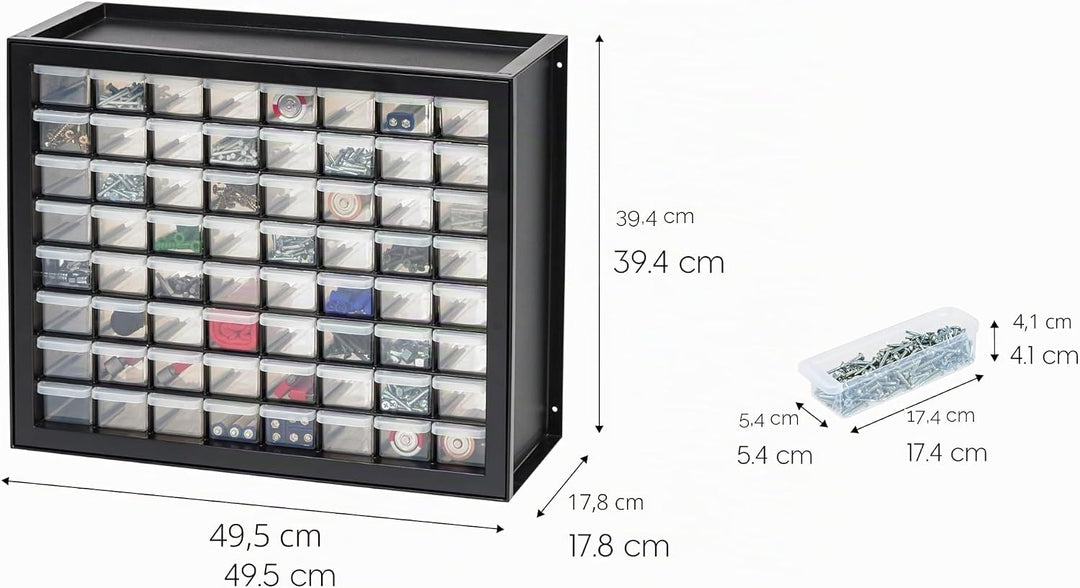 Iris USA, Inc. 64 Schubladen 64 Drawer schwarz, 64 Schubladen