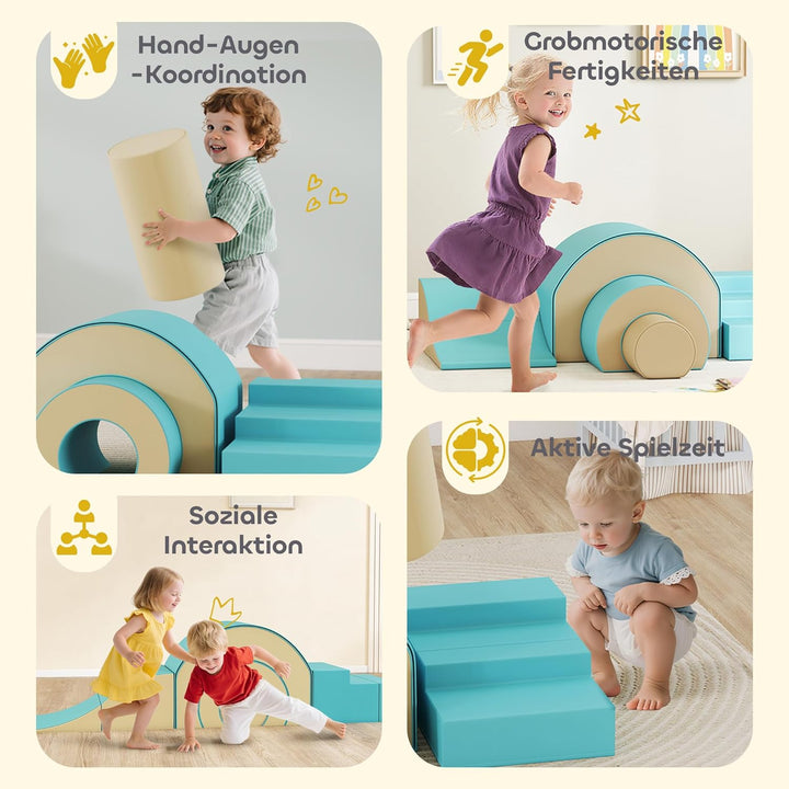 AIYAPLAY Schaumstoff Bausteine Kinder 5 TLG. Klettern Softbausteine Riesenbausteine Grossbausteine B