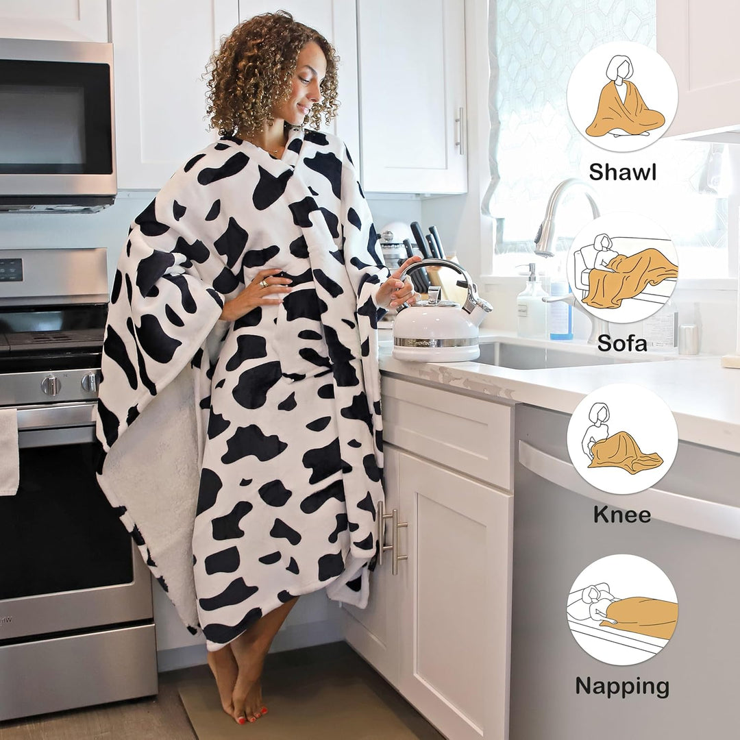 Catalonia Classy Sherpa Poncho Decke Superweiche bequeme Plüsch tragbare Fleecedecke für Erwachsene
