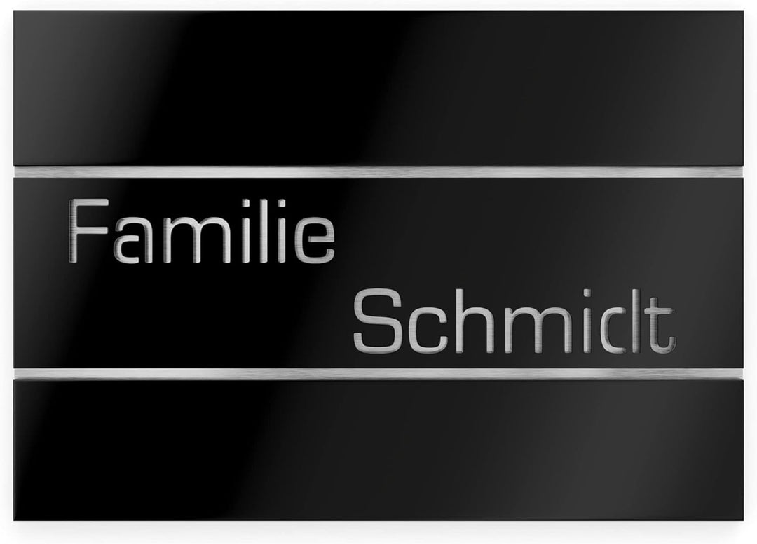 Graviers Design Türschild aus V2A Edelstahl 215x150mm - Schwarz - Wetterfest Rostfrei Individuell an