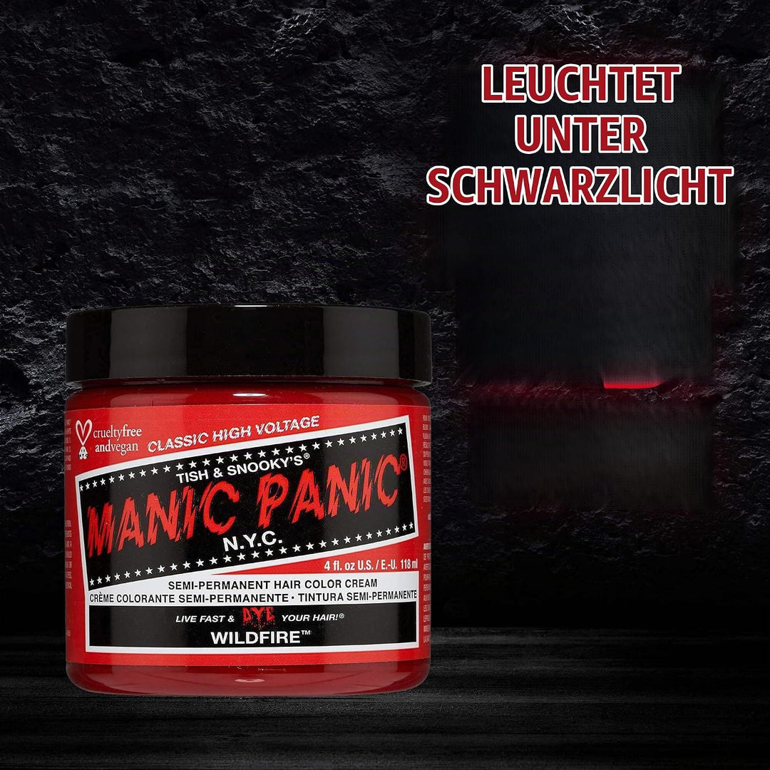 Manic Panic Wildfire Classic Creme, Vegan, Cruelty Free, Red Semi Permanent Hair Dye 118ml Wildfire