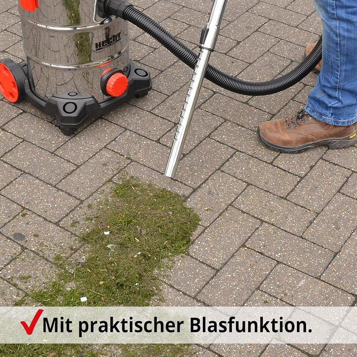 Hecht Nass und Trockensauger – starker Industriestaubsauger mit Steckdose – Einschaltautomatik – 35