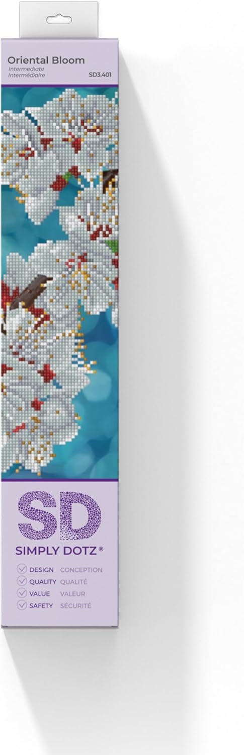 Diamond Dotz Simply Dotz Diamond Art Kit 14.6"X10.6"-Oriental Bloom OS Weiss, OS Weiß