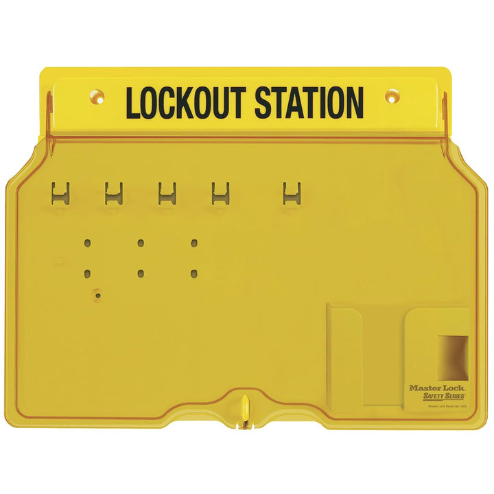 Master Lock Unfilled Padlock Lockout Station with Cover Wandregal, Kunststoff, gelb, 49.2 cm x 35.4