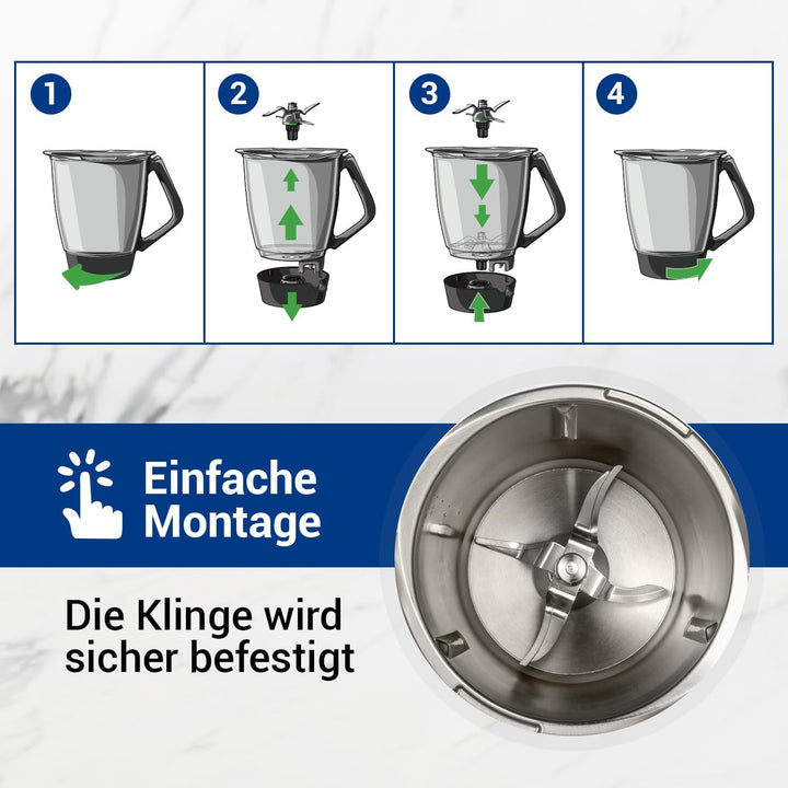 VIOKS Thеrmomix TM5 Ersatzmesser aus Edelstahl SUS420 Ersatz für Vоrwerk Thеrmomix TM5 Messer - Vоrw