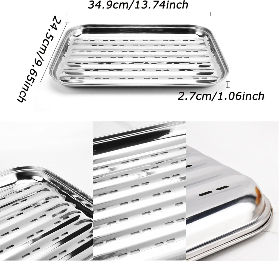 2 Stück BBQ Grillschalen Aus Edelstahl Grillschale Grillschale Edelstahl Grillkorb Wiederverwendbare
