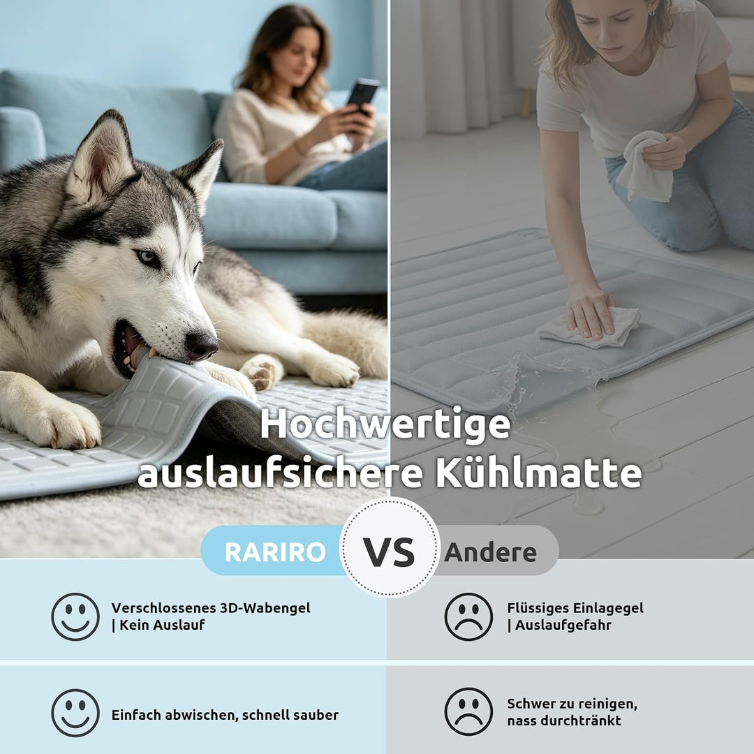 Kühlmatte für Hunde selbstkühlend M 50 x 65 cm | 100% ungiftiges ThermoSchutz Gel, für alle Grössen