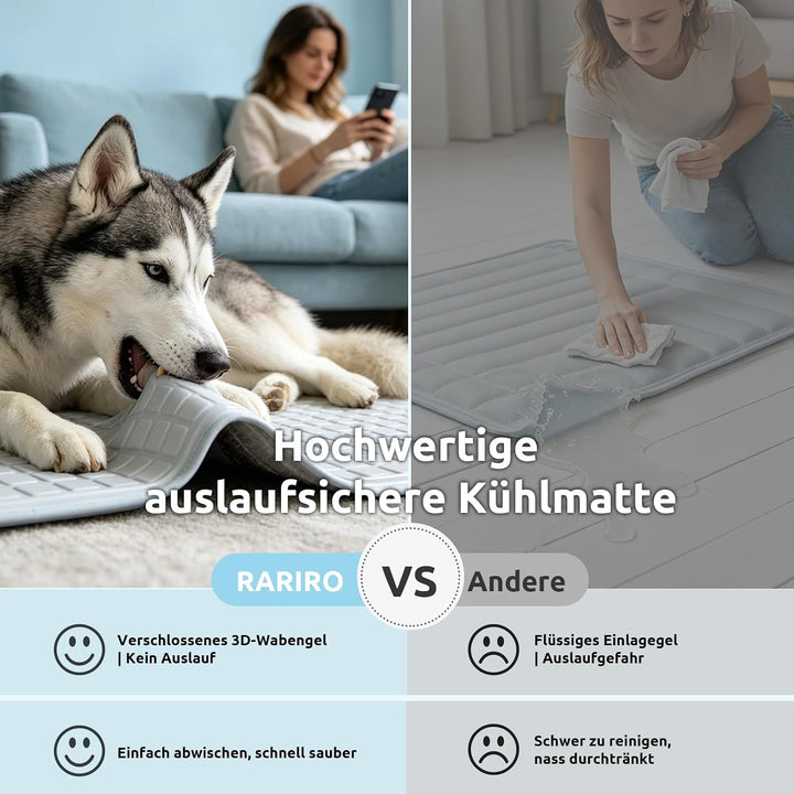 Kühlmatte für Hunde selbstkühlend M 50 x 65 cm | 100% ungiftiges ThermoSchutz Gel, für alle Grössen
