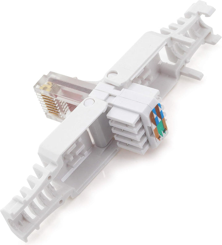1aTTack.de Cat.6 werkzeugloser Stecker Feldkonfektionierbar für Flexible und starre Innenleiter AWG