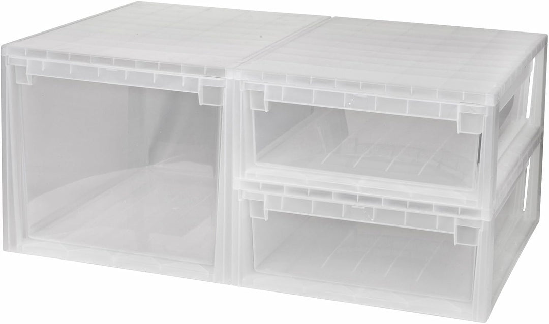 3 Stück Schubladenboxen mit Nutzvolumen 2 Stück mit 22 (XL) und 1 Stück mit 50 (XXL) Liter. Passend