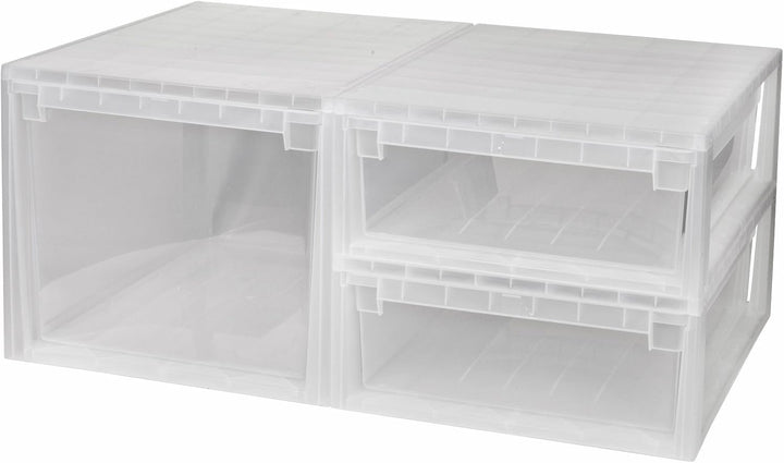 3 Stück Schubladenboxen mit Nutzvolumen 2 Stück mit 22 (XL) und 1 Stück mit 50 (XXL) Liter. Passend