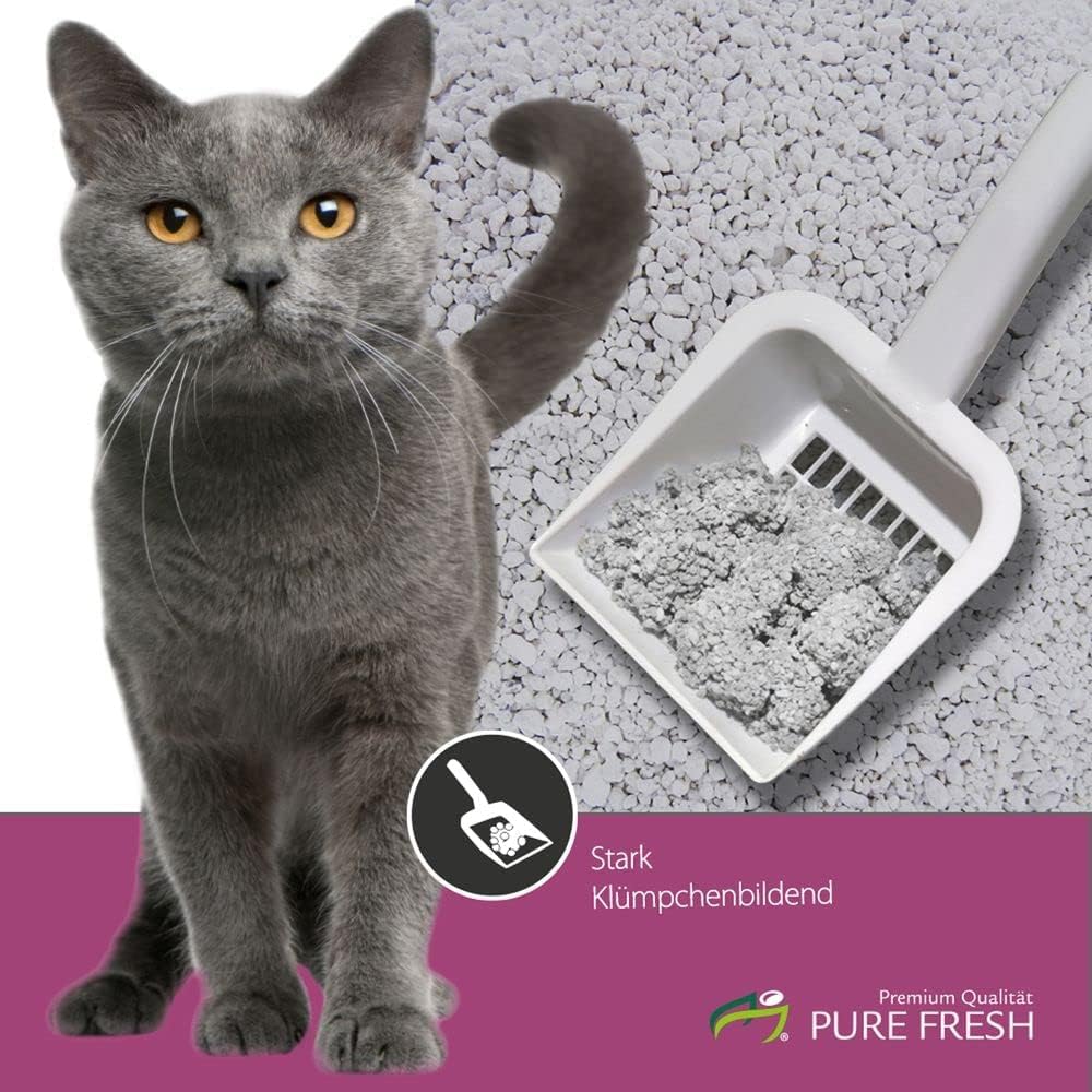 KAHU Pure Fresh Katzenstreu mit Babypuderduft • Klumpstreu • Naturmaterial weisses Kalzium-Bentonit
